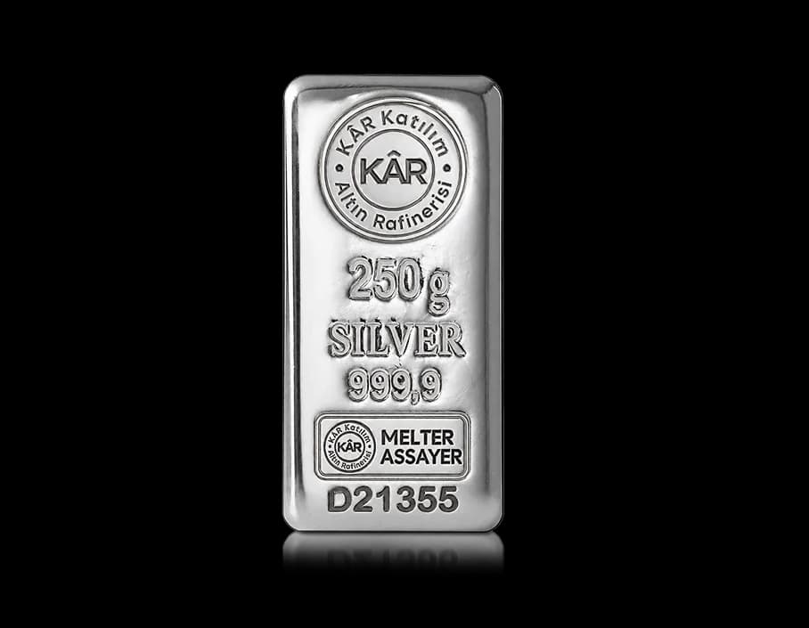 250g Döküm Külçe Gümüş 999.9