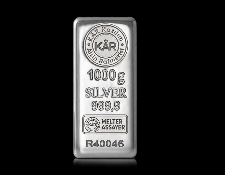 1000g Döküm Külçe Gümüş 999.9