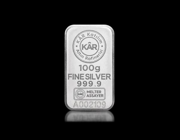 100g Silver Minted Bar 999.9