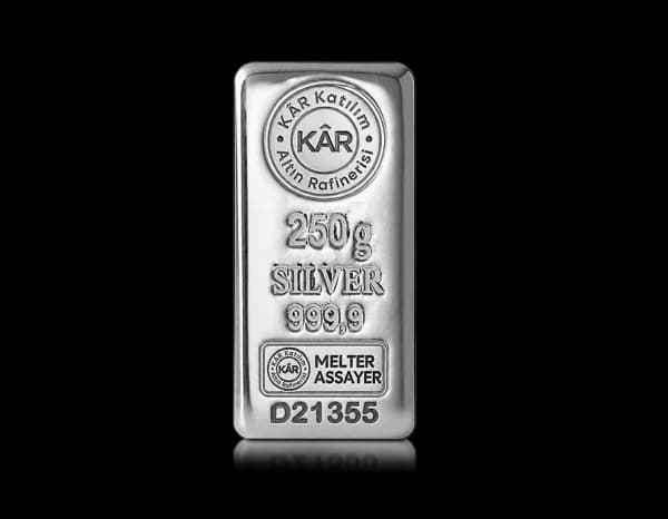 250g Döküm Külçe Gümüş 999.9